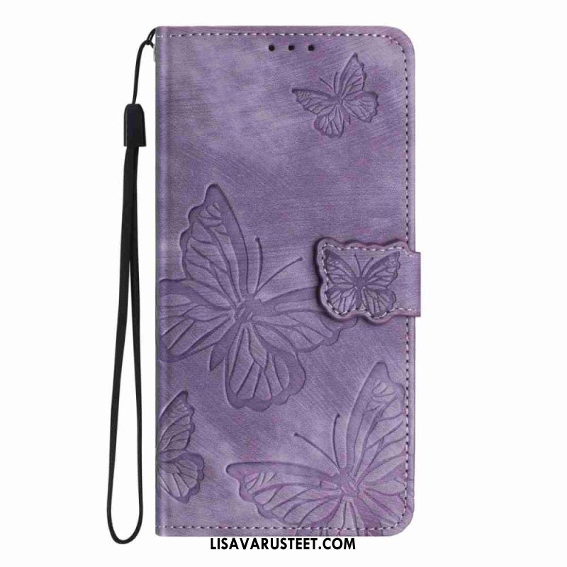 Nahkakotelo Xiaomi 15t Pro Mokkanahkaiset Perhoset