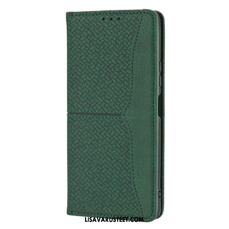 Nahkakotelo Xiaomi Redmi Note 10 Pro Suojaketju Kuori Strappy Woven Leather Style