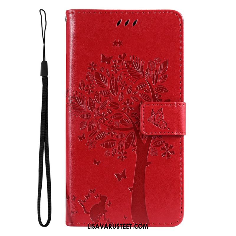 Nahkakotelo Xiaomi Redmi Note 13 4g Kissa- Ja Kaulapuu