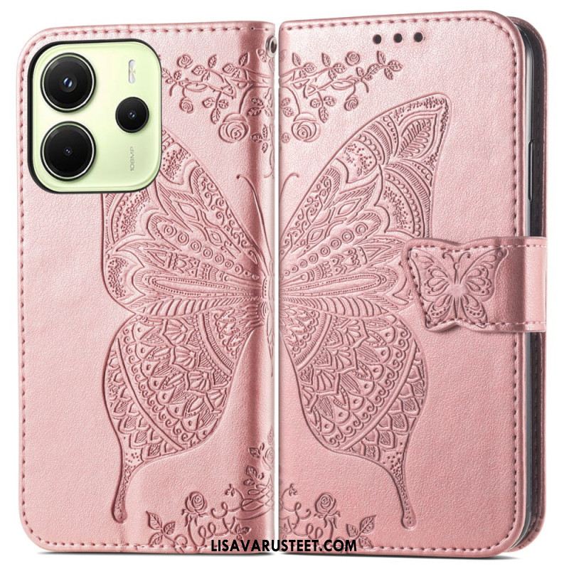 Nahkakotelo Xiaomi Redmi Note 14 4g Barokkityylinen Perhonen