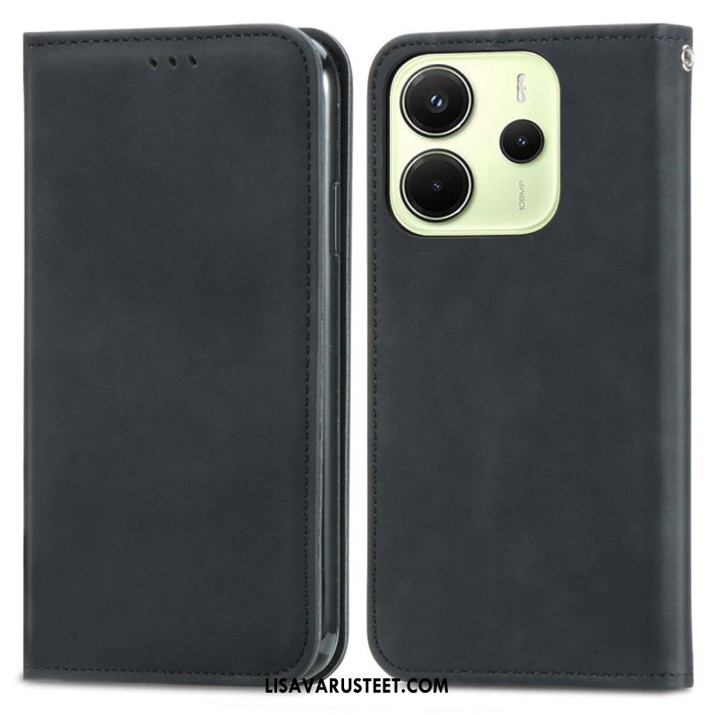 Nahkakotelo Xiaomi Redmi Note 14 4g Mokkanahkaefekti