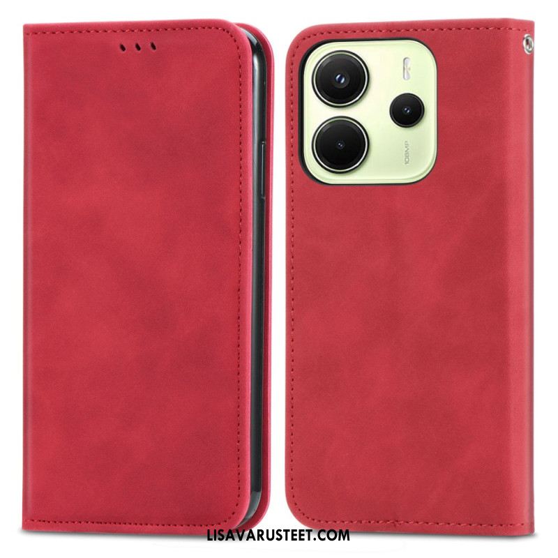 Nahkakotelo Xiaomi Redmi Note 14 4g Mokkanahkaefekti