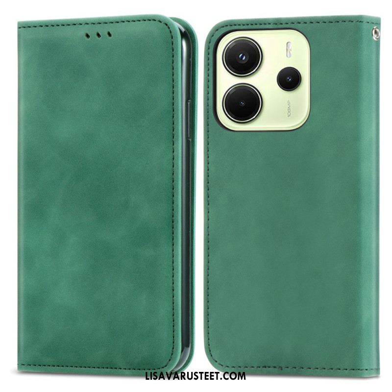 Nahkakotelo Xiaomi Redmi Note 14 4g Mokkanahkaefekti