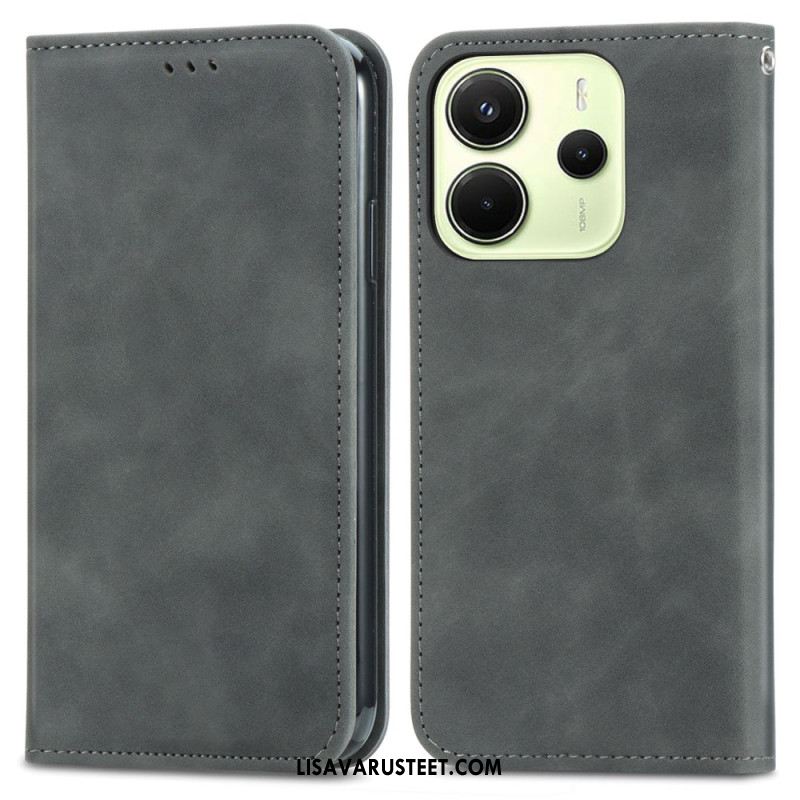 Nahkakotelo Xiaomi Redmi Note 14 4g Mokkanahkaefekti