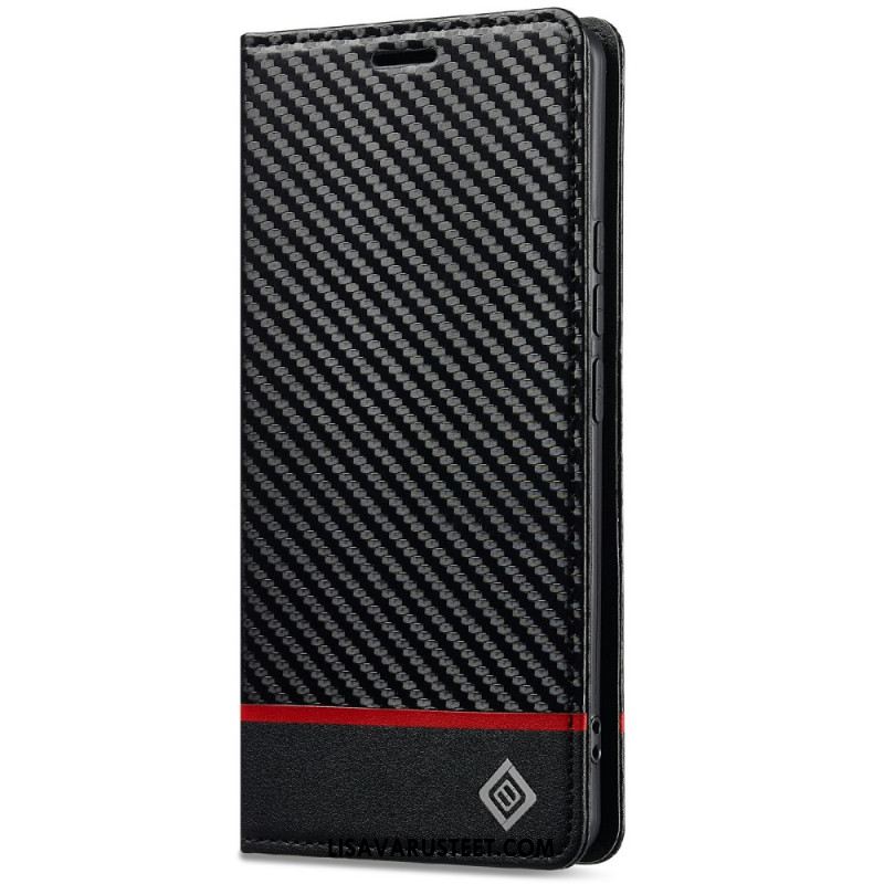 Nahkakotelo Xiaomi Redmi Note 14 Pro 4g Hiilikuitutekstuuri