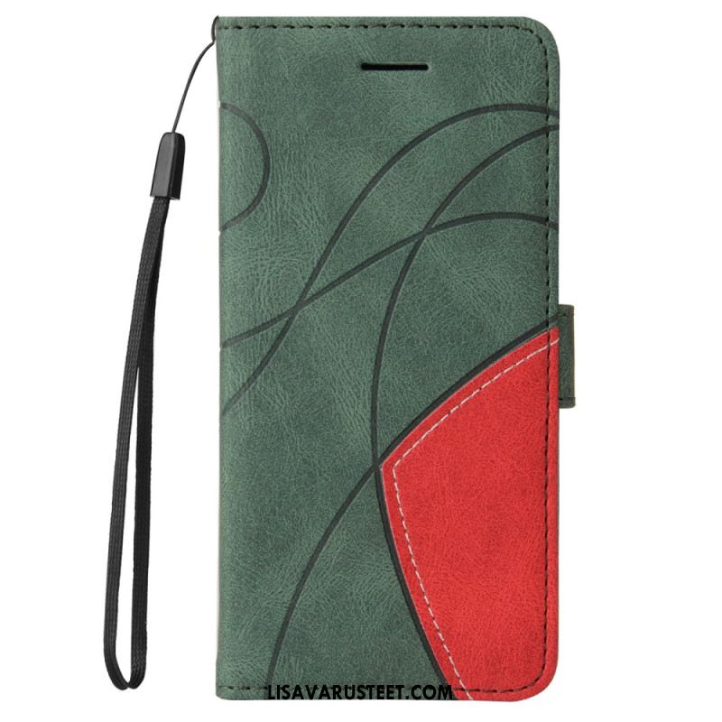 Nahkakotelo Xiaomi Redmi Note 14 Pro Plus 5g Kaksivärisiä Aaltoviivoja