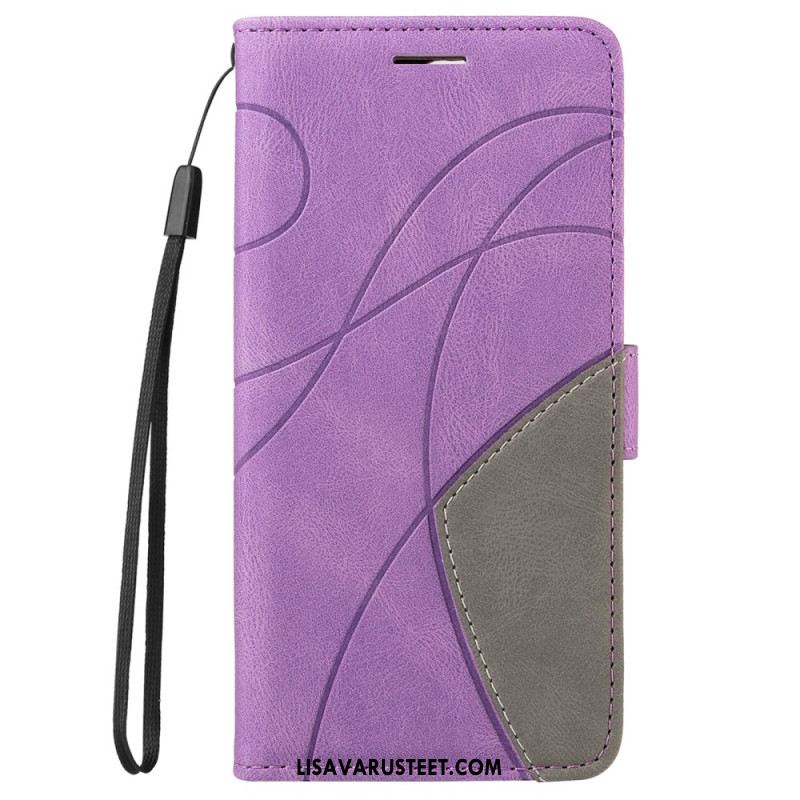 Nahkakotelo Xiaomi Redmi Note 14 Pro Plus 5g Kaksivärisiä Aaltoviivoja