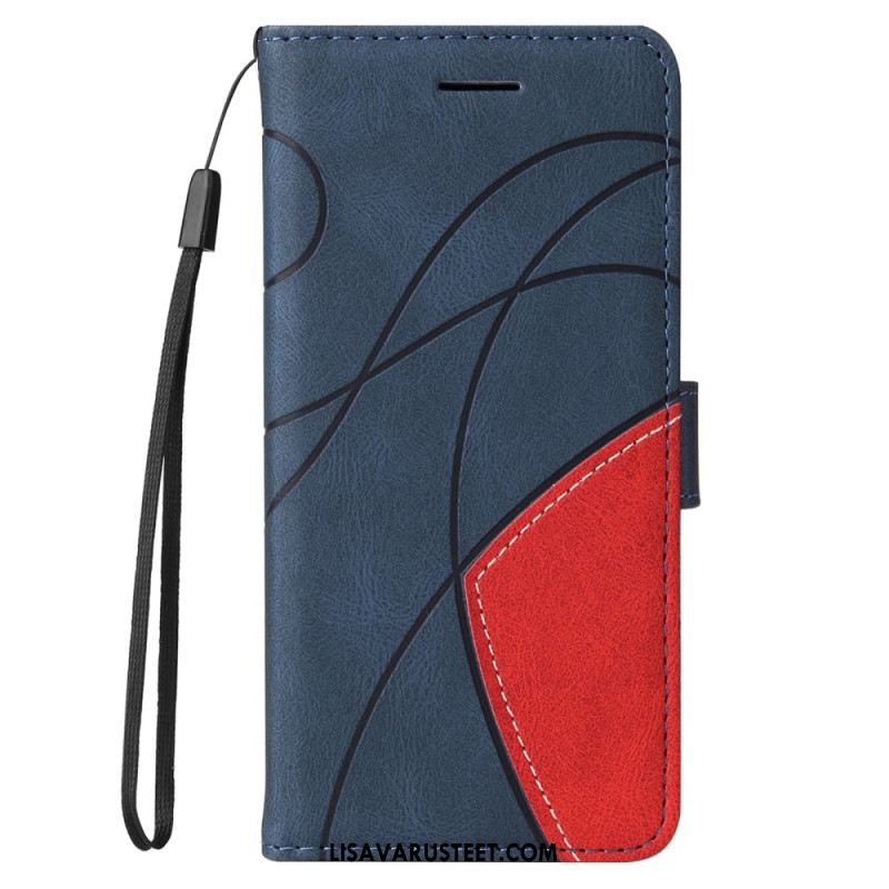 Nahkakotelo Xiaomi Redmi Note 14 Pro Plus 5g Kaksivärisiä Aaltoviivoja