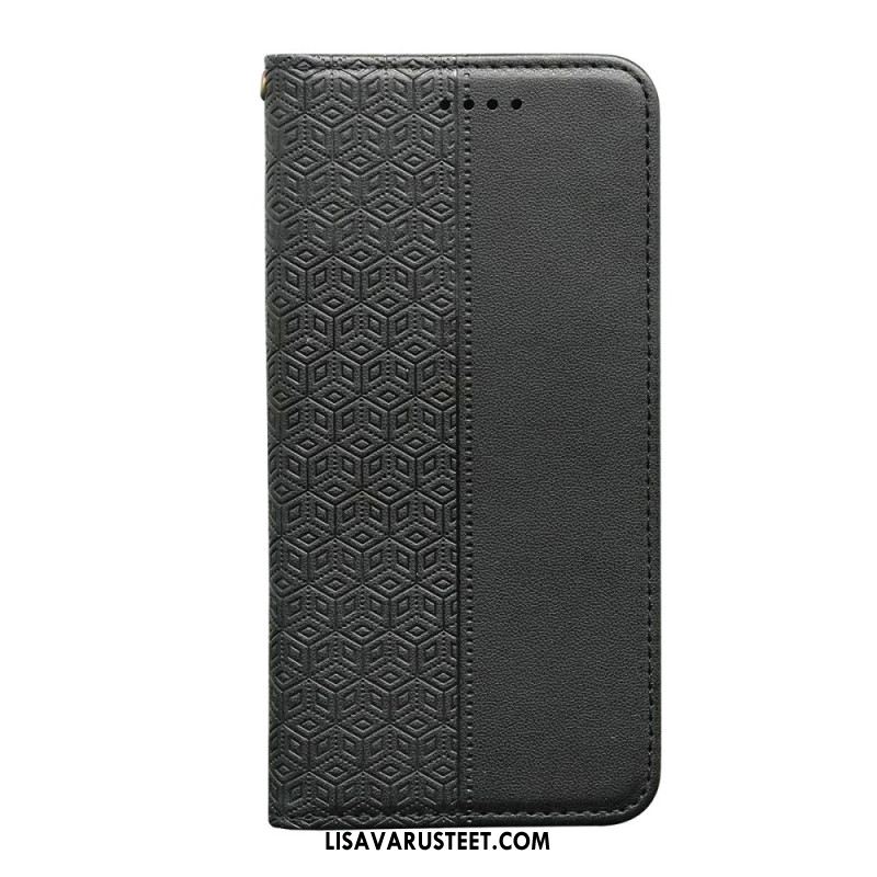 Nahkakotelo Xiaomi Redmi Note 14s Ruutukuvio Ja Hihna Suojakuori