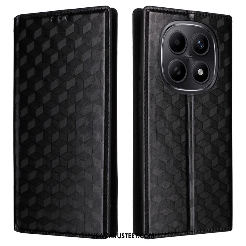 Nahkakotelo Xiaomi Redmi Note 15 5g Kaiverrettu Timanttikuvio Suojakuori