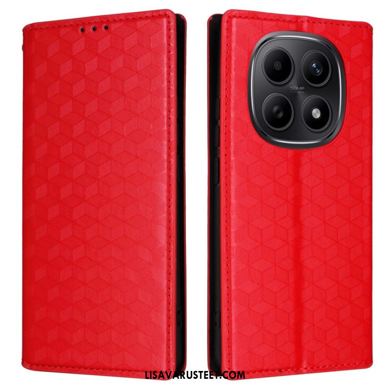 Nahkakotelo Xiaomi Redmi Note 15 5g Kaiverrettu Timanttikuvio Suojakuori