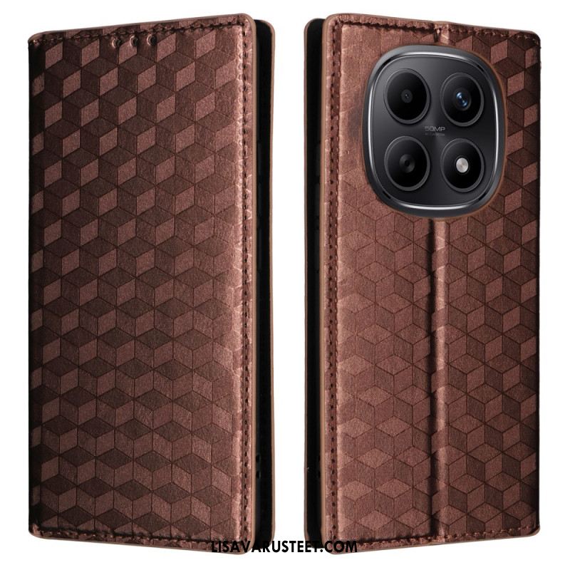 Nahkakotelo Xiaomi Redmi Note 15 5g Kaiverrettu Timanttikuvio Suojakuori