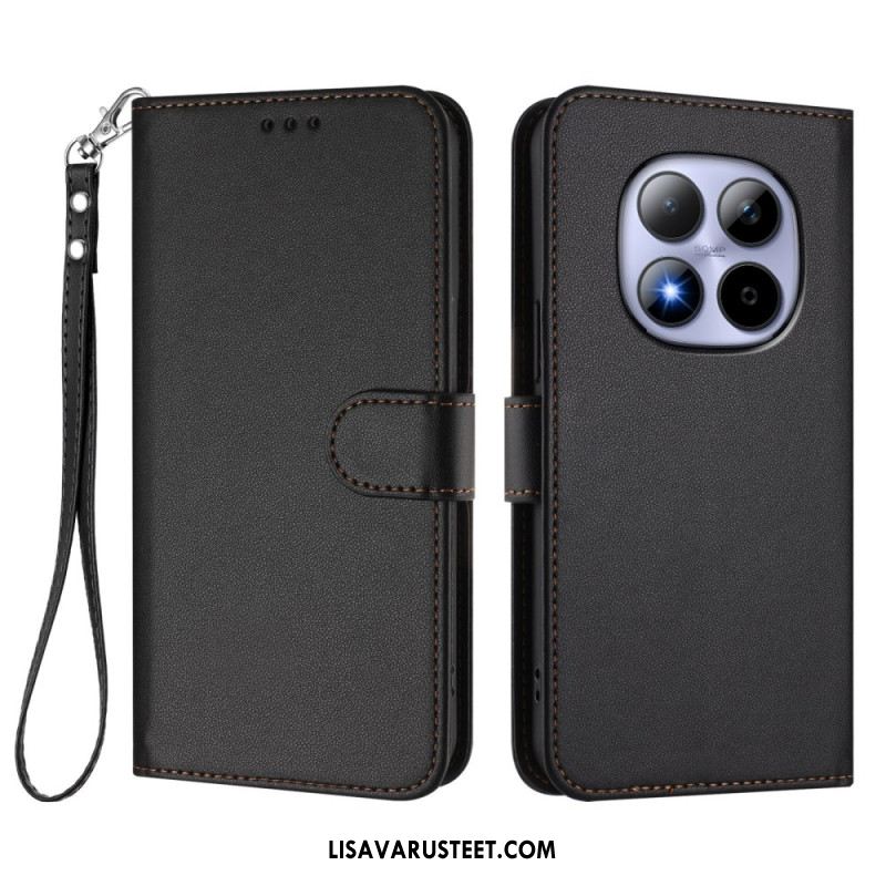 Nahkakotelo Xiaomi Redmi Note 15 Pro 5g Klassinen Hihnalla