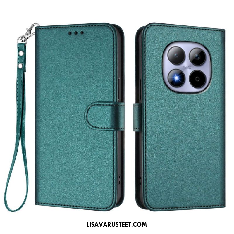 Nahkakotelo Xiaomi Redmi Note 15 Pro 5g Klassinen Hihnalla