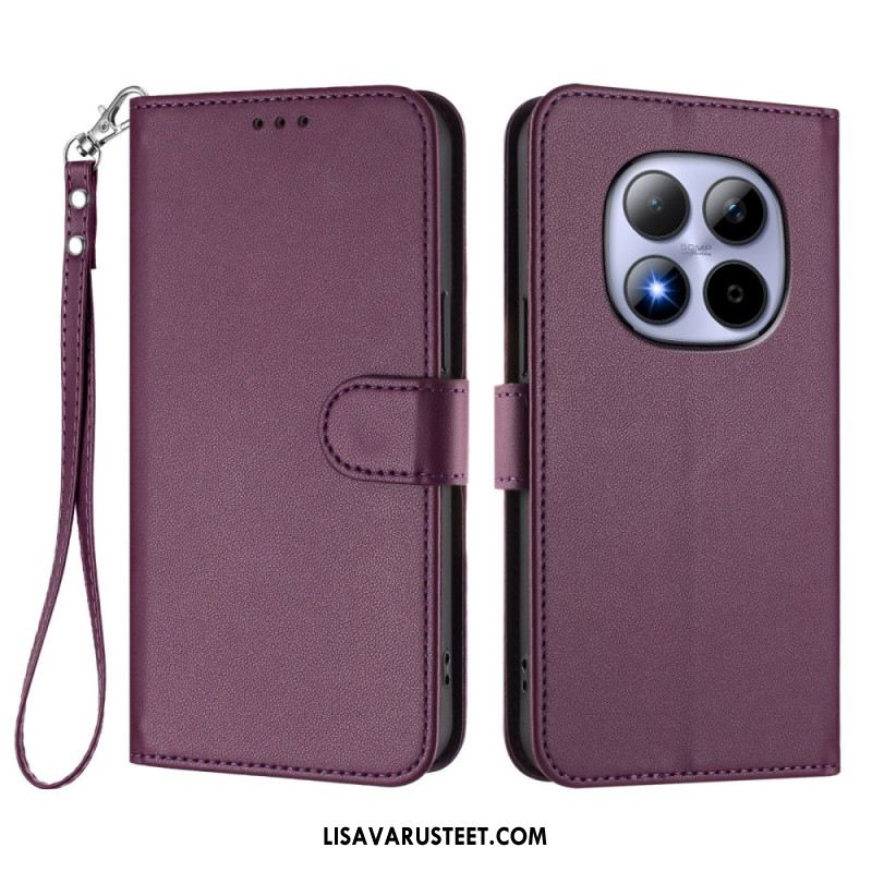 Nahkakotelo Xiaomi Redmi Note 15 Pro 5g Klassinen Hihnalla