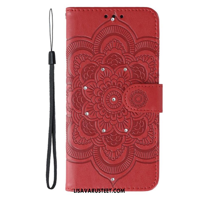 Nahkakotelo Xiaomi Redmi Note 15 Pro Plus 5g Mandala- Ja Strassikuvio