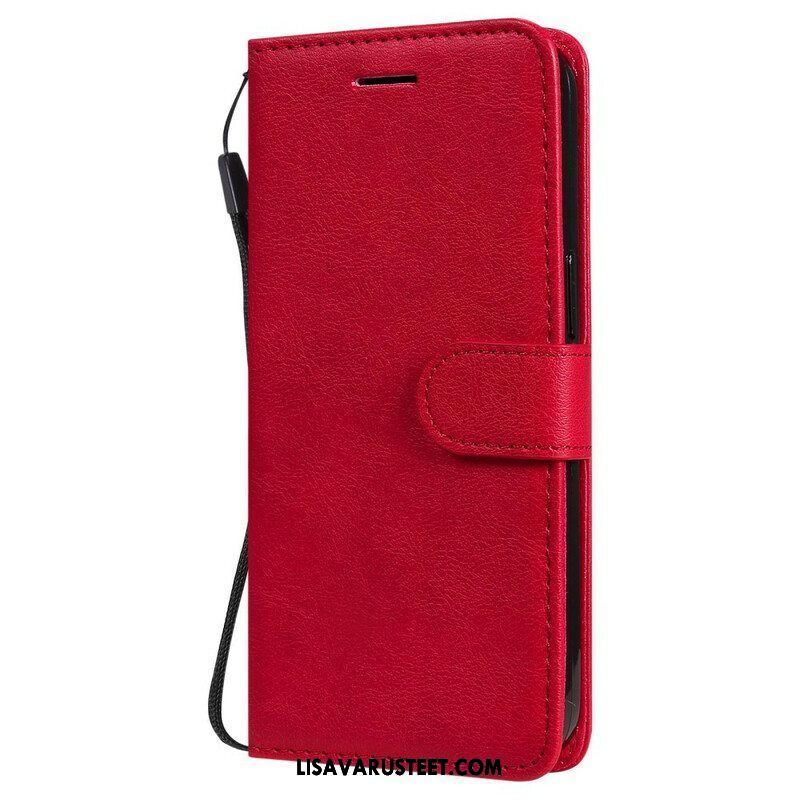 Nahkakotelo iPhone 13 Pro Suojaketju Kuori Solid Color Series Strappy