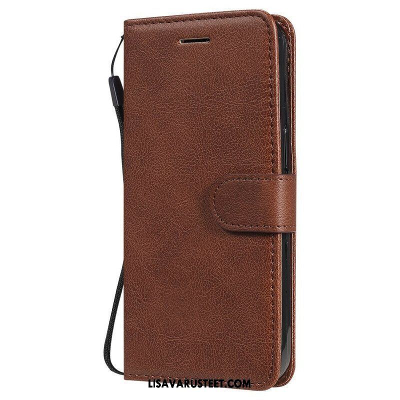 Nahkakotelo iPhone 13 Pro Suojaketju Kuori Solid Color Series Strappy