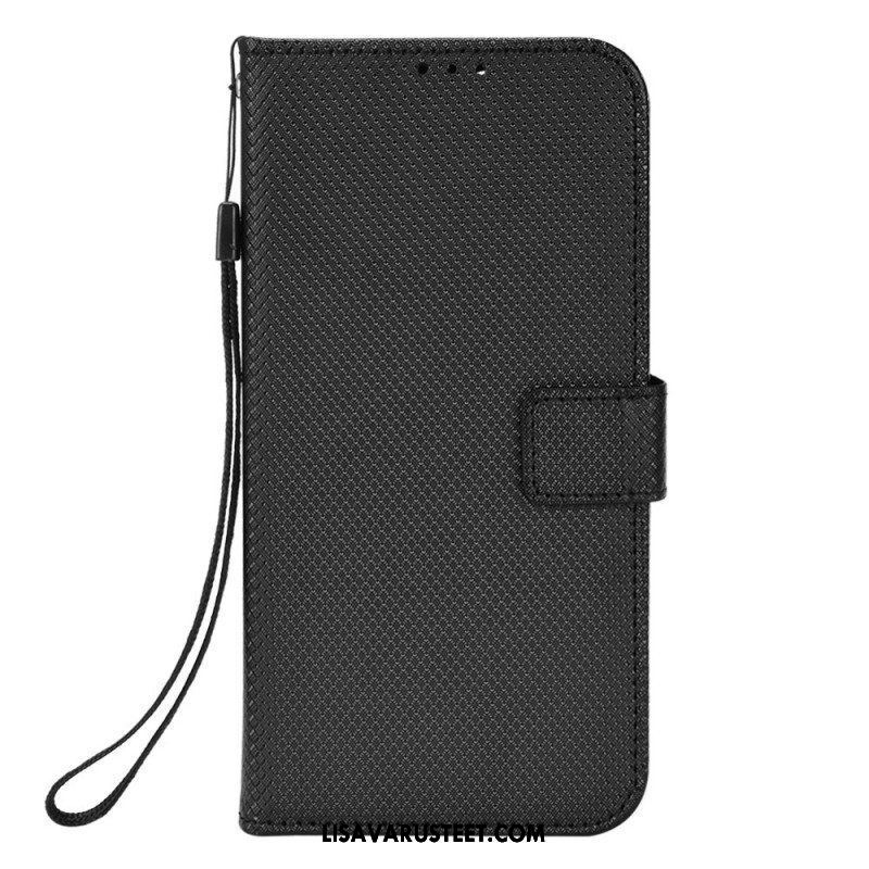 Nahkakotelo iPhone 14 Pro Max Suojaketju Kuori Tyylikäs Strappy Faux Leather