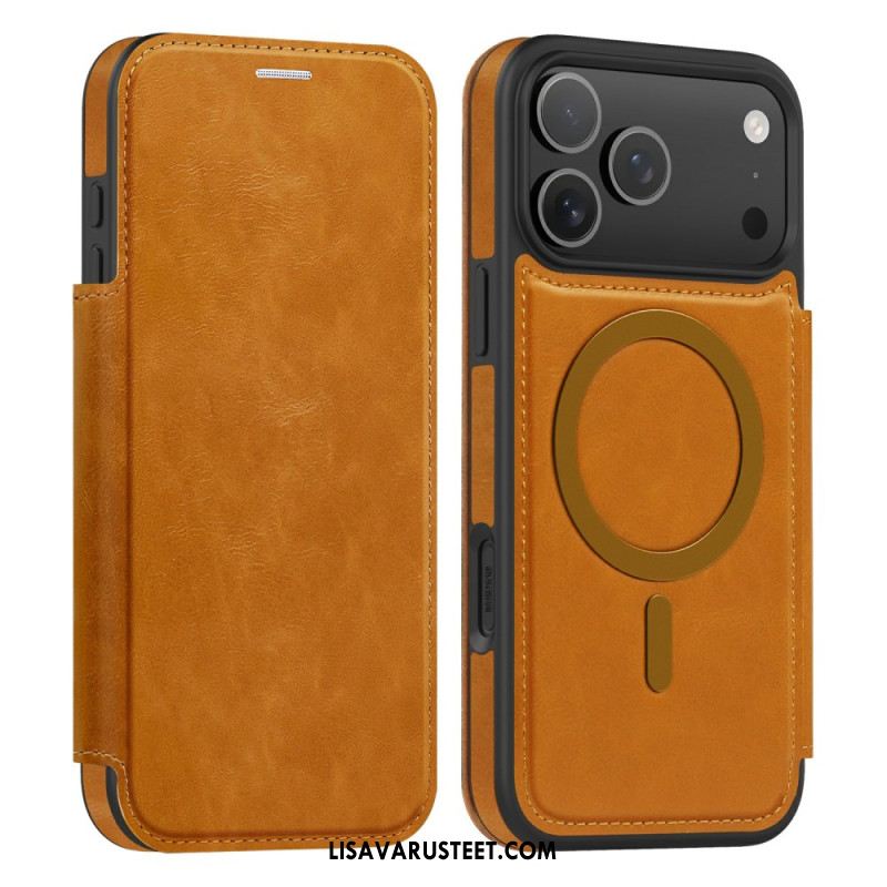 Nahkakotelo iPhone 17 Pro Magsafe-yhteensopiva Rfid-korttikotelo