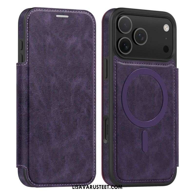 Nahkakotelo iPhone 17 Pro Magsafe-yhteensopiva Rfid-korttikotelo