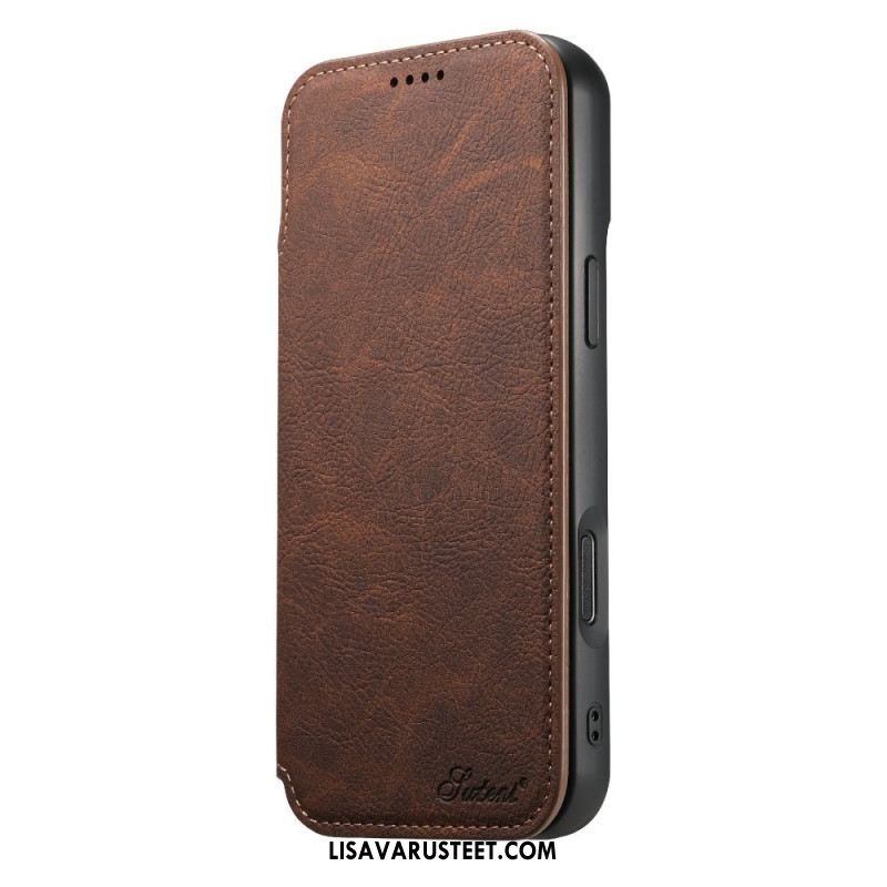 Nahkakotelo iPhone 17 Pro Magsafe-yhteensopiva Vintage-muotoilu