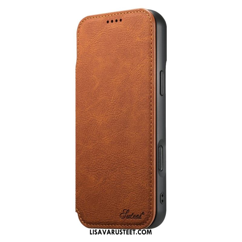 Nahkakotelo iPhone 17 Pro Max Magsafe-yhteensopiva Suteni Suojakuori