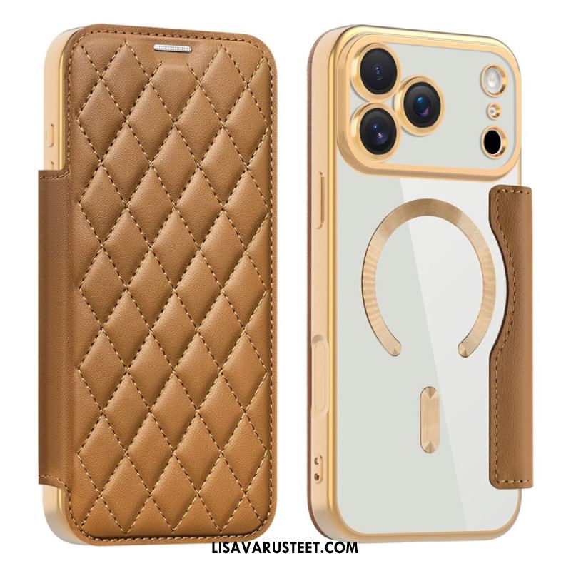 Nahkakotelo iPhone 17 Pro Max Magsafe-yhteensopiva Tikattu