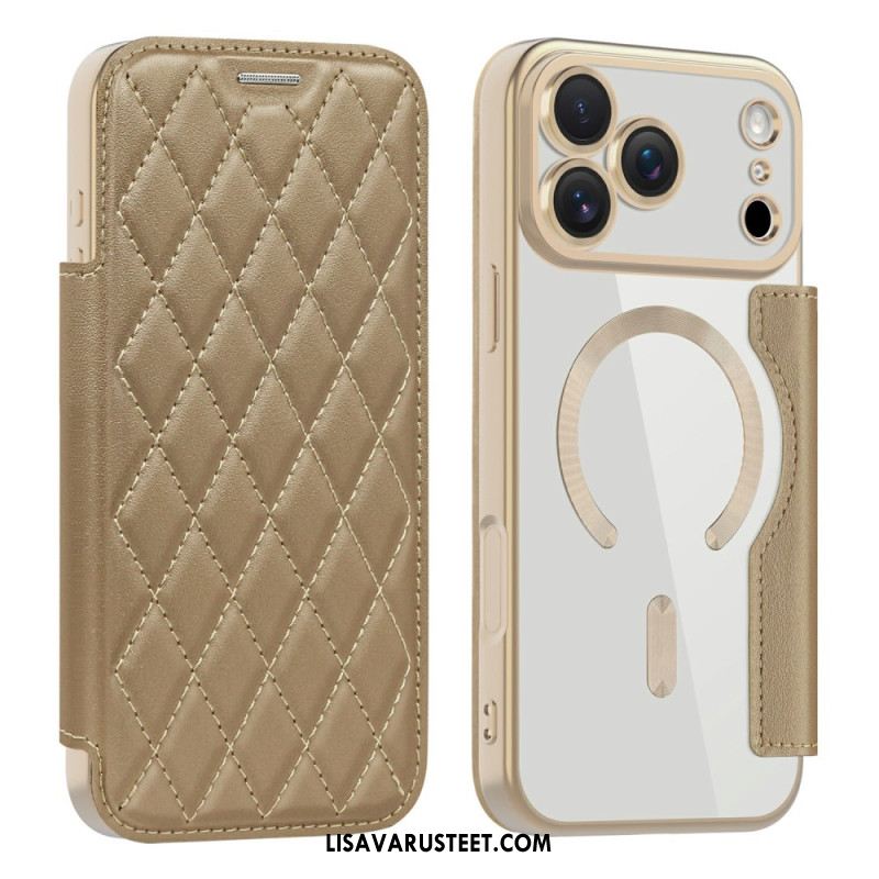 Nahkakotelo iPhone 17 Pro Max Magsafe-yhteensopiva Tikattu