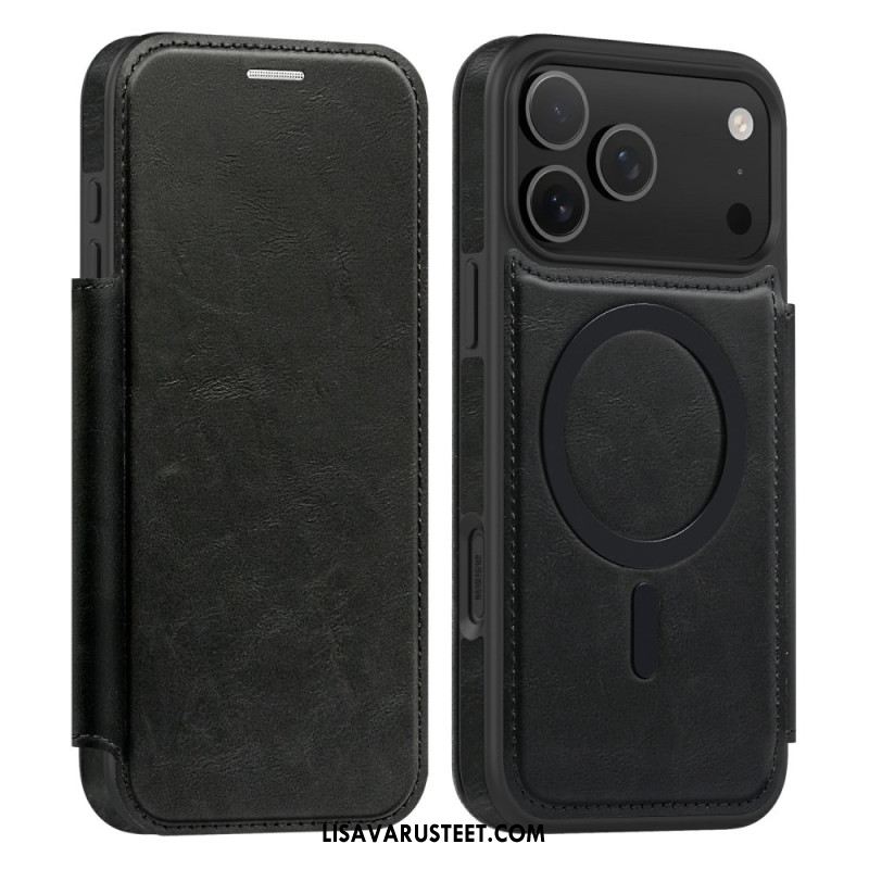 Nahkakotelo iPhone 17 Pro Max Puhelinkuoret Magsafe-yhteensopiva Rfid-korttikotelon Kanssa