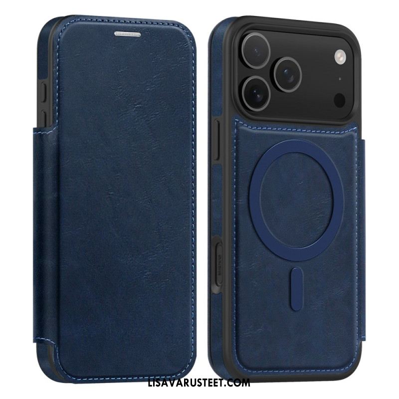 Nahkakotelo iPhone 17 Pro Max Puhelinkuoret Magsafe-yhteensopiva Rfid-korttikotelon Kanssa