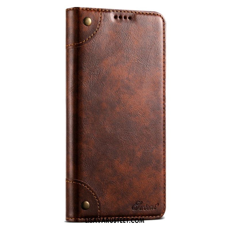 Nahkakotelo iPhone 17 Pro Max Vintage Suteni Suojakuori