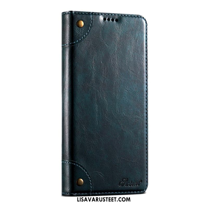 Nahkakotelo iPhone 17 Pro Max Vintage Suteni Suojakuori