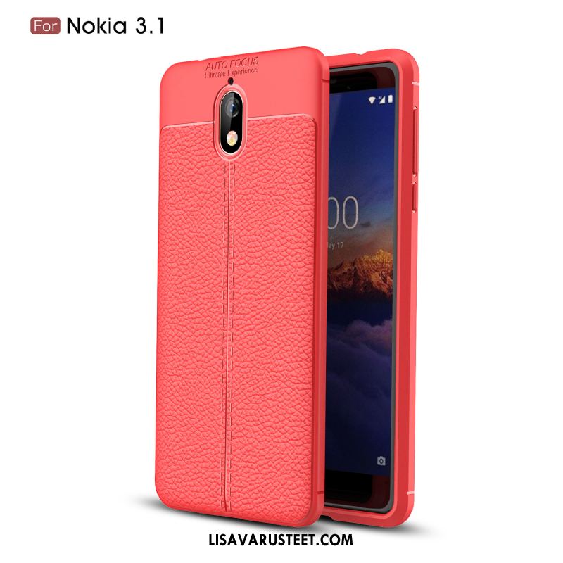 Nokia 3.1 Kuoret All Inclusive Litsi Musta Pesty Suede Puhelimen Kuori Osta