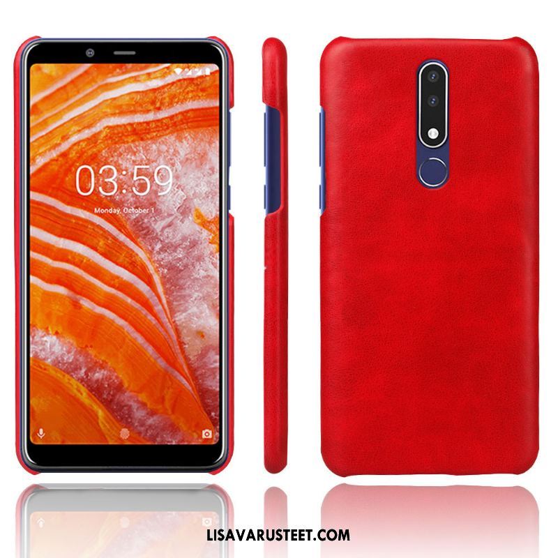 Nokia 3.1 Plus Kuoret Puhelimen Kiinteä Väri Kotelo Nahka Kuori Halpa