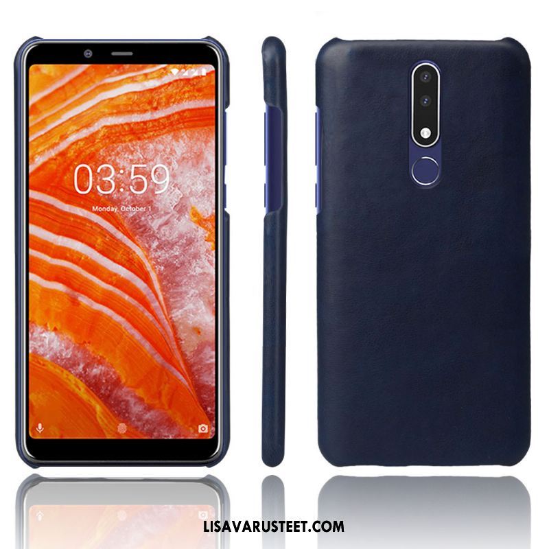 Nokia 3.1 Plus Kuoret Puhelimen Kiinteä Väri Kotelo Nahka Kuori Halpa