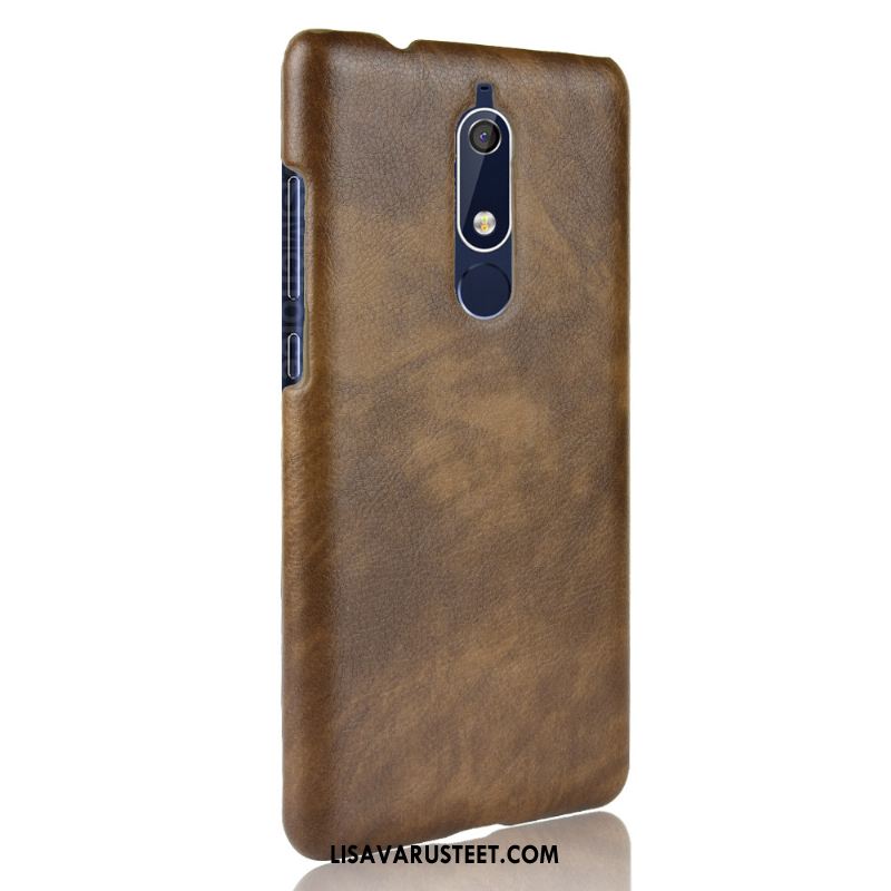 Nokia 5.1 Kuoret Pesty Suede Puhelimen Suojaus Kotelo Kukkakuvio Alennus