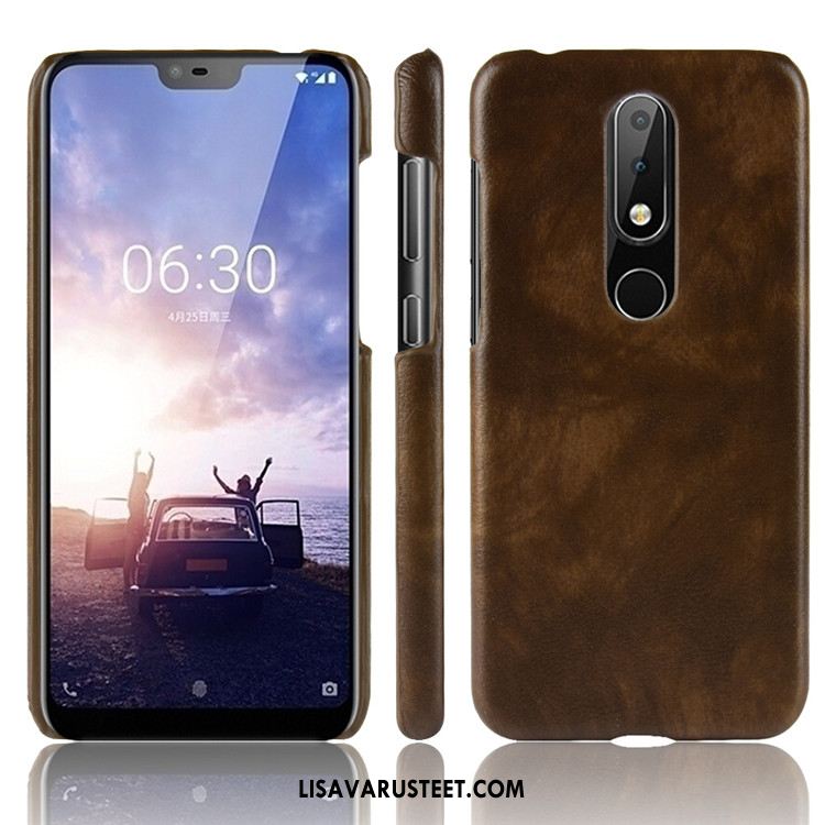 Nokia 6.1 Kuoret Kuori Musta Nahka Trendi Litsi Myynti