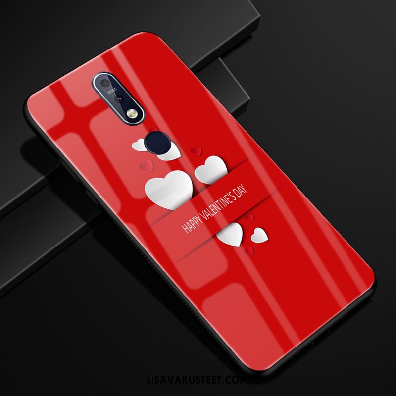 Nokia 7.1 Kuoret Kuori Lasi Puhelimen Punainen Sideharso Tarjous