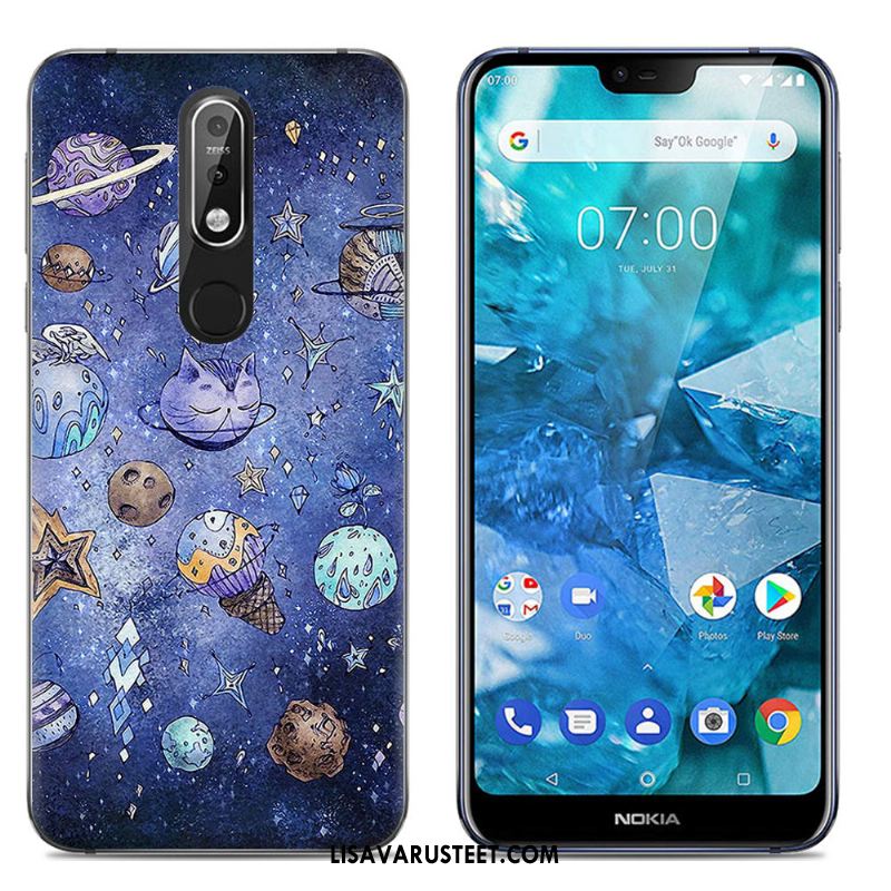 Nokia 7.1 Kuoret Sarjakuva Kotelo Sininen Silikoni Puhelimen Myynti