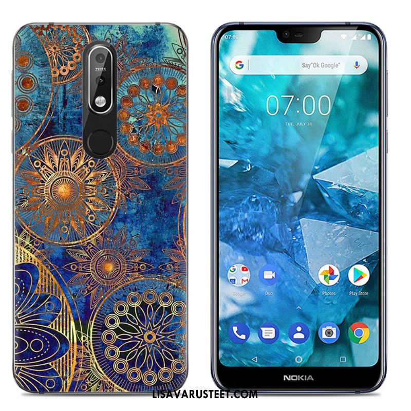 Nokia 7.1 Kuoret Sarjakuva Kotelo Sininen Silikoni Puhelimen Myynti