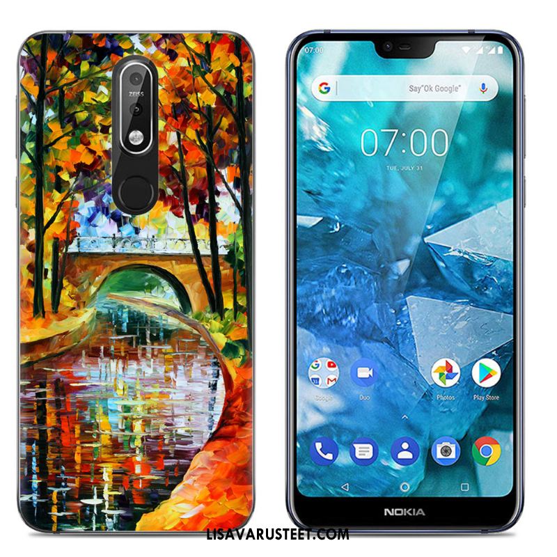 Nokia 7.1 Kuoret Sarjakuva Kotelo Sininen Silikoni Puhelimen Myynti