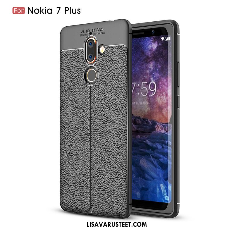 Nokia 7 Plus Kuoret Kotelo Kuori Suojaus Aito Nahka Pehmeä Neste Osta