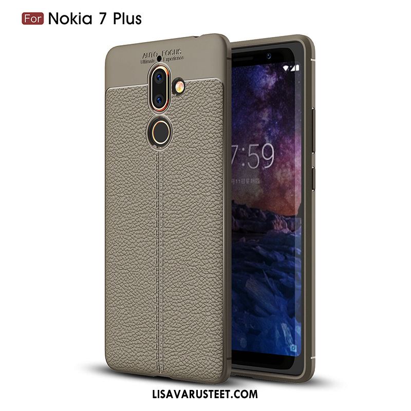 Nokia 7 Plus Kuoret Kotelo Kuori Suojaus Aito Nahka Pehmeä Neste Osta