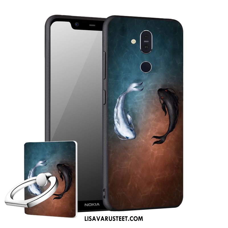 Nokia 8.1 Kuoret Uusi Suojaus Tuki Pesty Suede Pehmeä Neste Verkossa