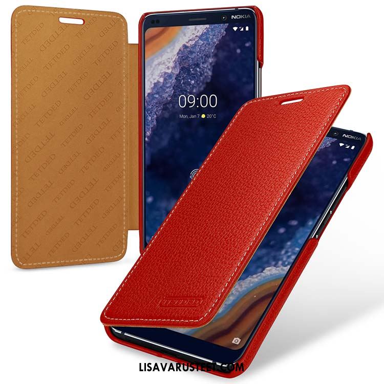 Nokia 9 Pureview Kuoret Tuuli Pu Murtumaton Punainen Aito Nahka Osta