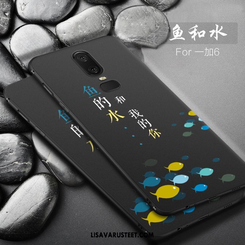 Oneplus 6 Kuoret Musta Pehmeä Neste Silikoni Persoonallisuus Luova Halpa