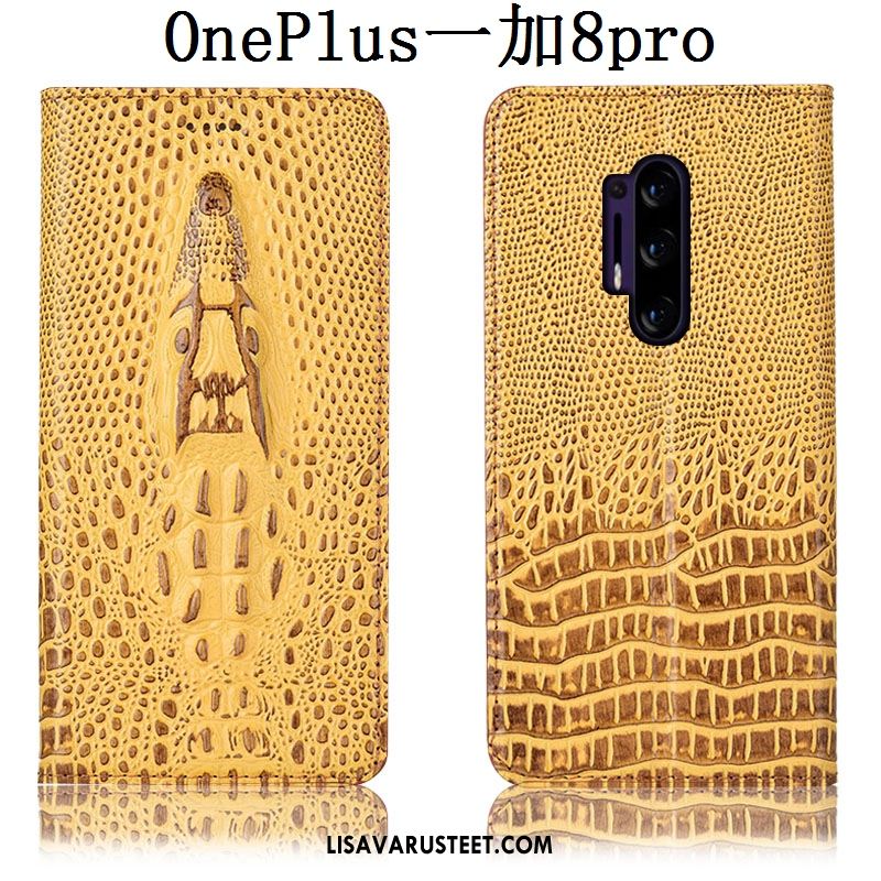 Oneplus 8 Pro Kuoret Puhelimen Nahkakotelo Krokotiili Sininen Kuori Osta