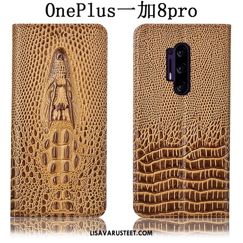 Oneplus 8 Pro Kuoret Puhelimen Nahkakotelo Krokotiili Sininen Kuori Osta