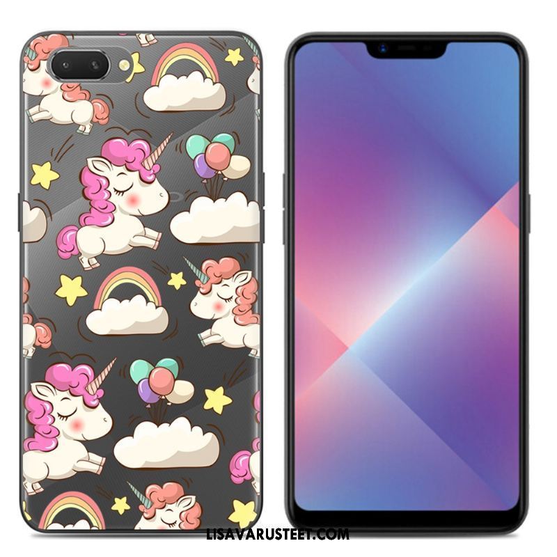 Oppo A3s Kuoret Puhelimen Läpinäkyvä Sininen Sarjakuva Silikoni Halvat